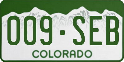 CO license plate 009SEB