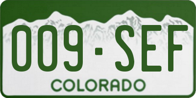 CO license plate 009SEF