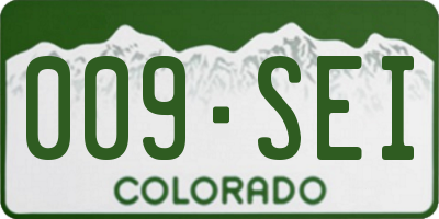 CO license plate 009SEI