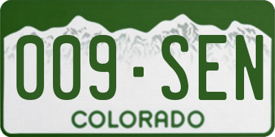 CO license plate 009SEN