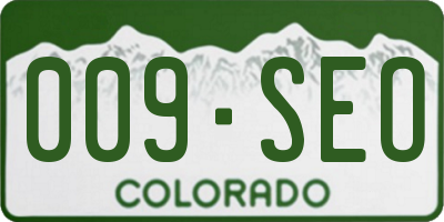 CO license plate 009SEO