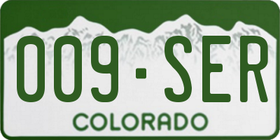 CO license plate 009SER