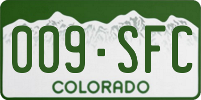 CO license plate 009SFC