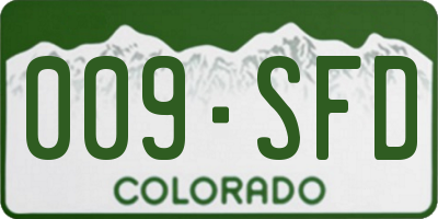 CO license plate 009SFD