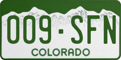 CO license plate 009SFN