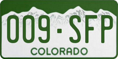 CO license plate 009SFP