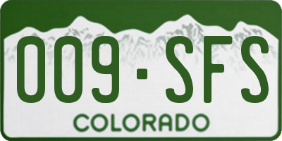 CO license plate 009SFS