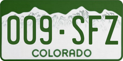 CO license plate 009SFZ