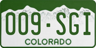 CO license plate 009SGI
