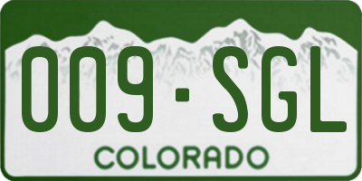 CO license plate 009SGL