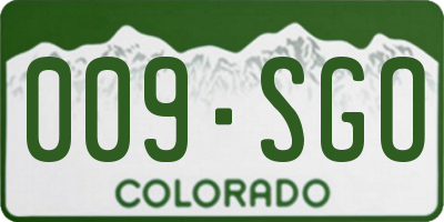 CO license plate 009SGO