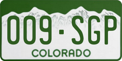 CO license plate 009SGP