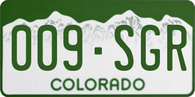CO license plate 009SGR