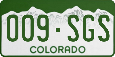 CO license plate 009SGS