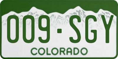 CO license plate 009SGY