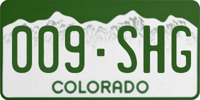 CO license plate 009SHG