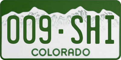 CO license plate 009SHI