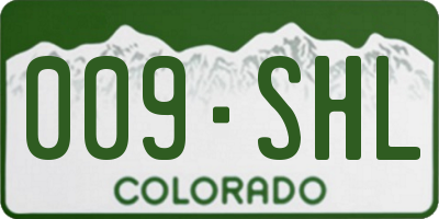 CO license plate 009SHL