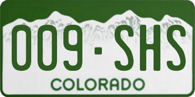 CO license plate 009SHS