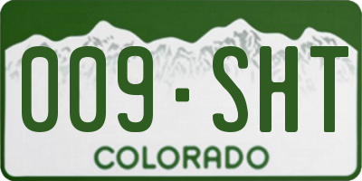 CO license plate 009SHT