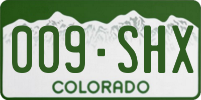 CO license plate 009SHX