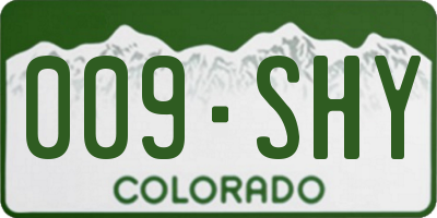 CO license plate 009SHY