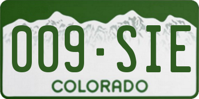 CO license plate 009SIE