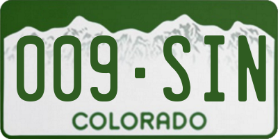 CO license plate 009SIN