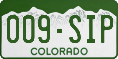 CO license plate 009SIP