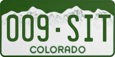 CO license plate 009SIT