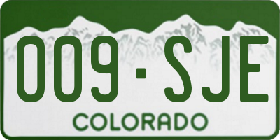 CO license plate 009SJE