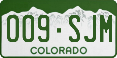 CO license plate 009SJM