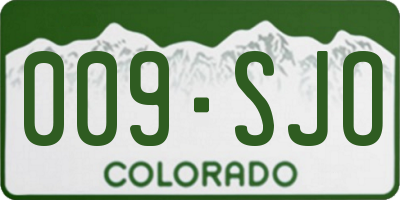 CO license plate 009SJO