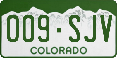 CO license plate 009SJV