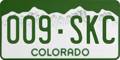 CO license plate 009SKC