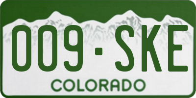 CO license plate 009SKE