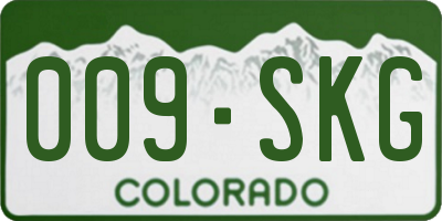 CO license plate 009SKG