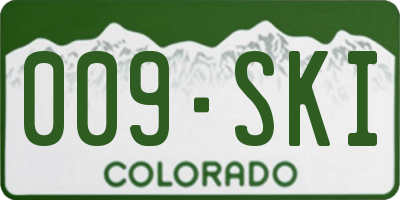 CO license plate 009SKI