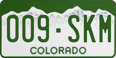 CO license plate 009SKM