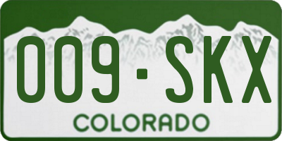 CO license plate 009SKX