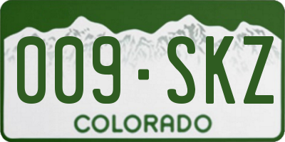 CO license plate 009SKZ