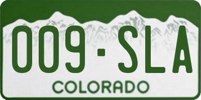 CO license plate 009SLA