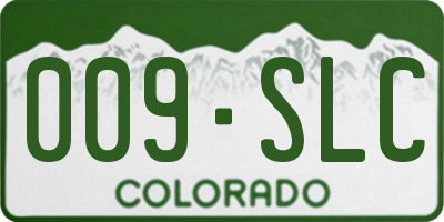 CO license plate 009SLC