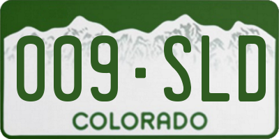 CO license plate 009SLD