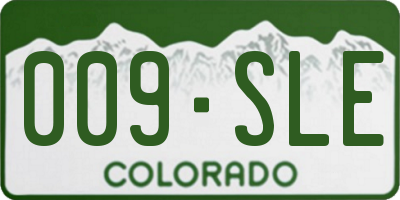 CO license plate 009SLE