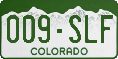 CO license plate 009SLF