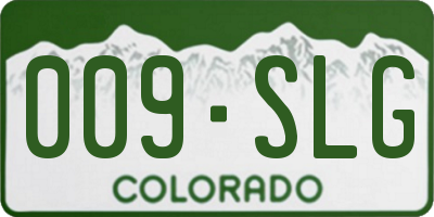 CO license plate 009SLG
