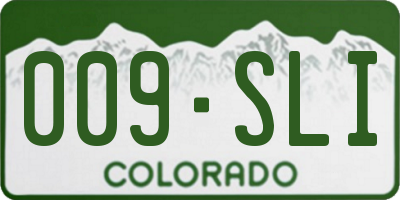 CO license plate 009SLI