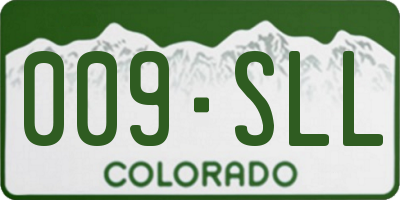 CO license plate 009SLL