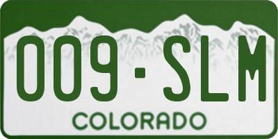 CO license plate 009SLM